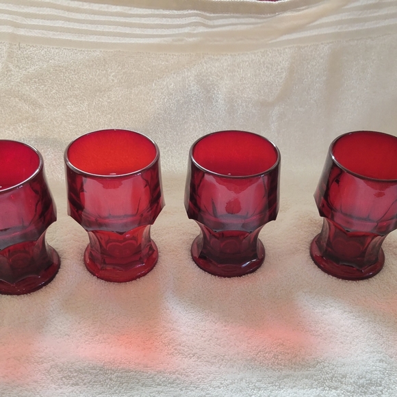 Viking Vintage Ruby Glass 8oz Tumblers Set of 4 - Picture 2 of 2